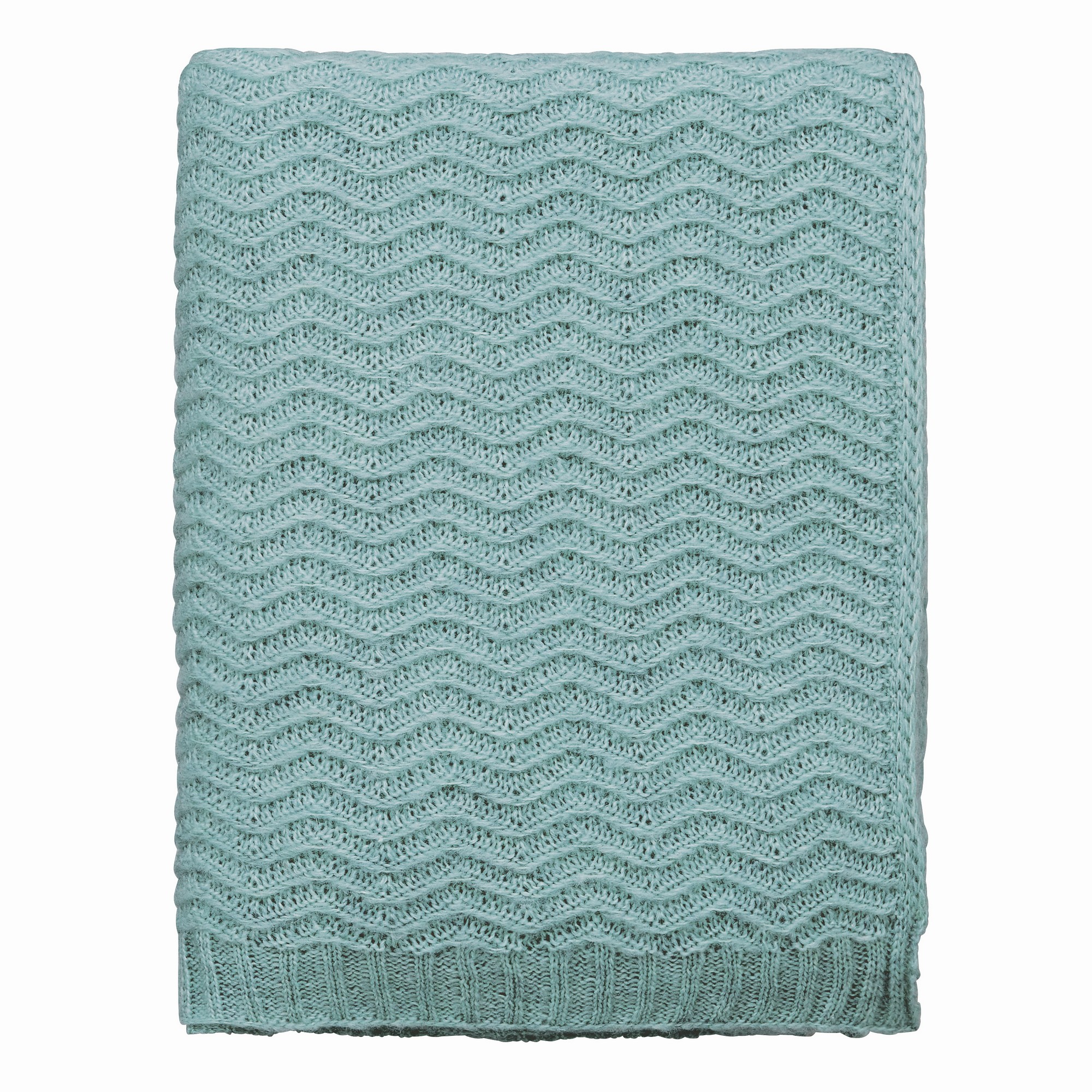 Restore Knitted Chevron Throw By Katie Piper In Aqua Green